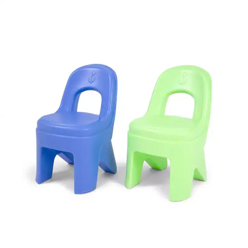 Set 3 Pezzi Tavolo e Sedie in Plastica per Bambini, Nessun Assemblaggio Richiesto, Resistente e Leggero