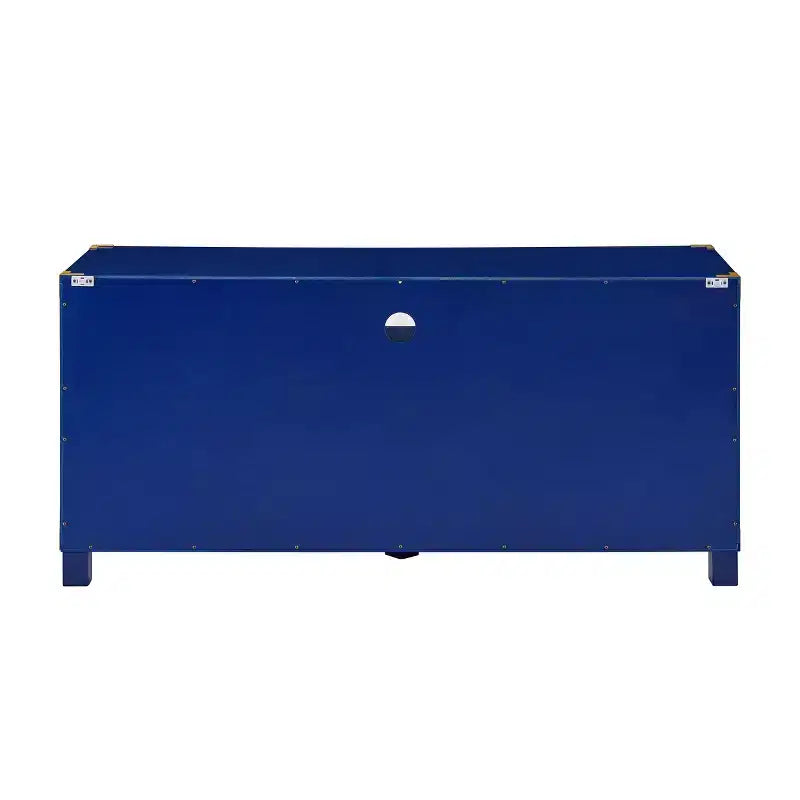 Mobile porta TV blu navy da 52" con 2 cassetti e ripiani laterali, stile transizionale