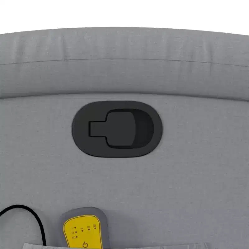 Poltrona Reclinabile Manuale con Massaggio Vibrante, Porta USB e Tasca Laterale, Grigio Chiaro
