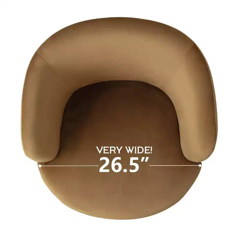 Poltrona girevole moderna in velluto a botte con rotazione a 360°, poltrona lounge imbottita