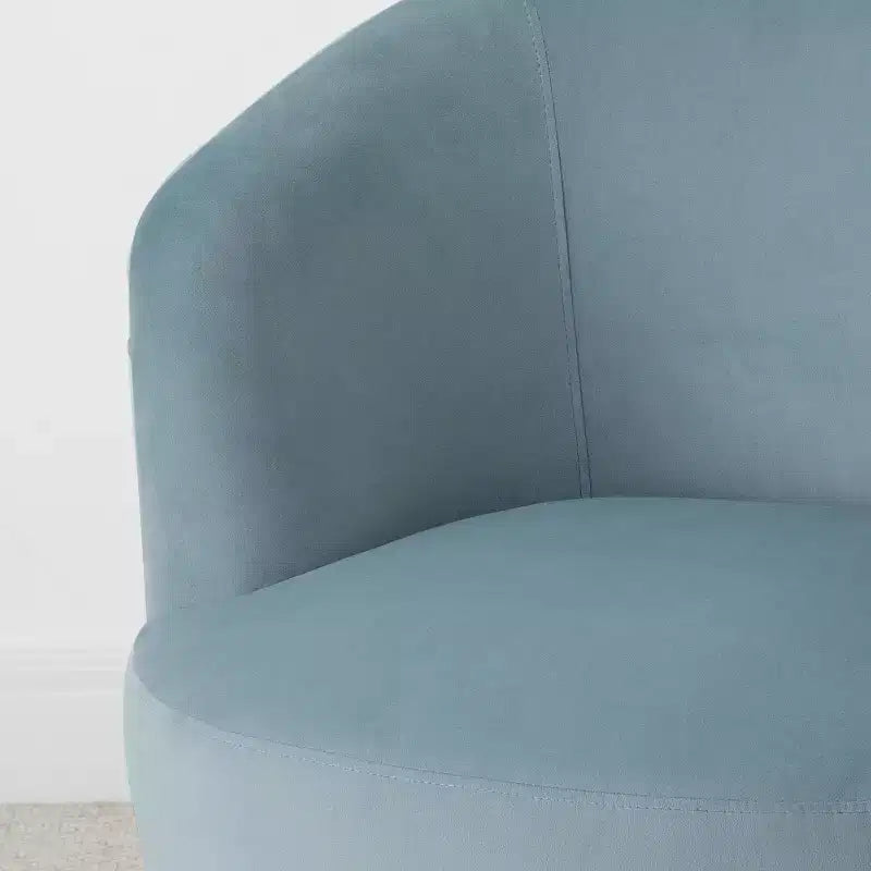 Poltrona girevole moderna in velluto a botte con rotazione a 360°, poltrona lounge imbottita