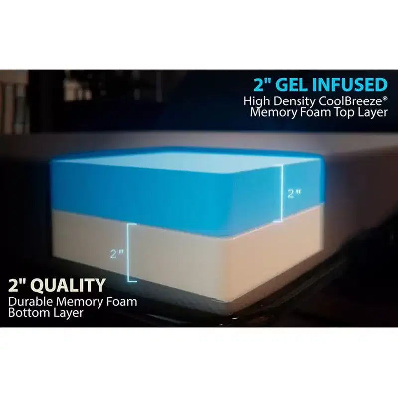Materasso per divano letto in memory foam gel da 4", piazza e mezza 72"x53", rivestimento lavabile, prodotto negli Stati Uniti