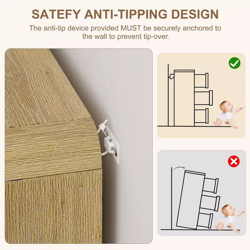 Comò a 6 cassetti in Rattan per camera da letto, cassettiera in legno da 117 cm, mobile TV, organizer porta abiti per soggiorno, nero