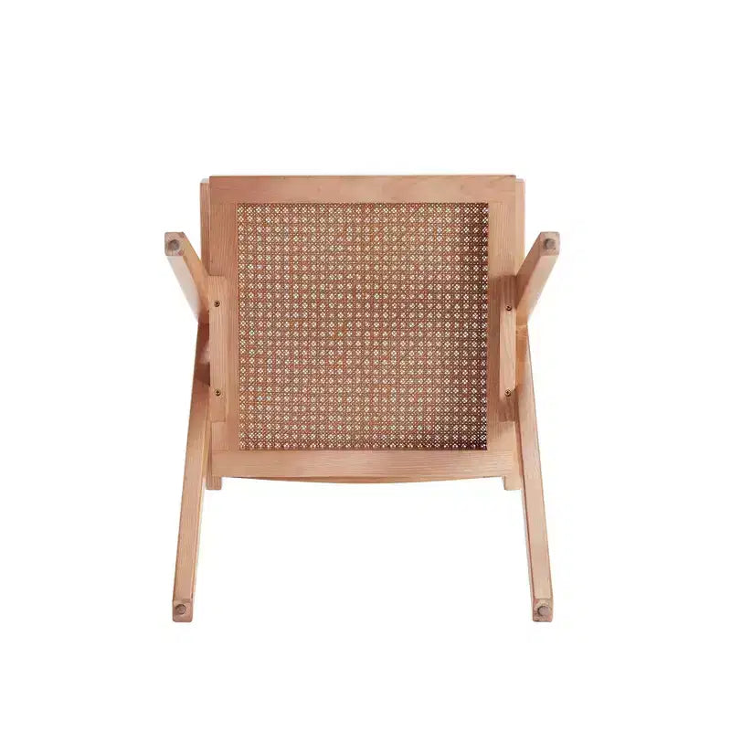 Set di 2 sedie da pranzo con braccioli in legno di frassino di metà secolo con schienale in rattan, naturale