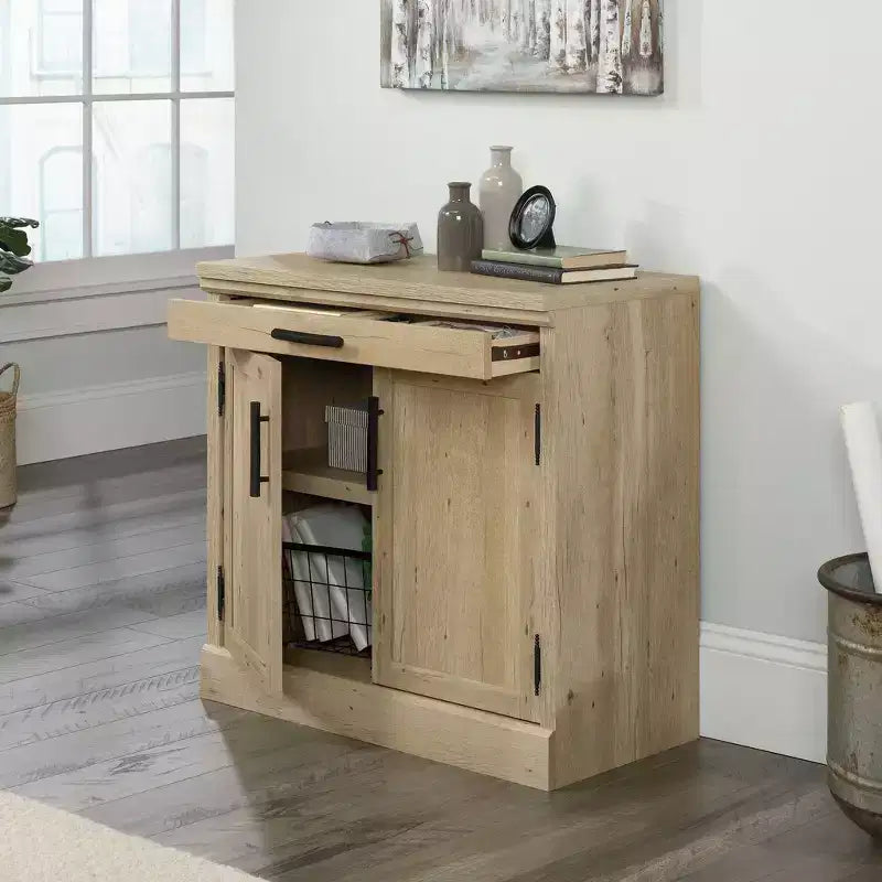 Mobile libreria rustico a 2 ante con ripiani regolabili, Quercia Prime, struttura in MDF