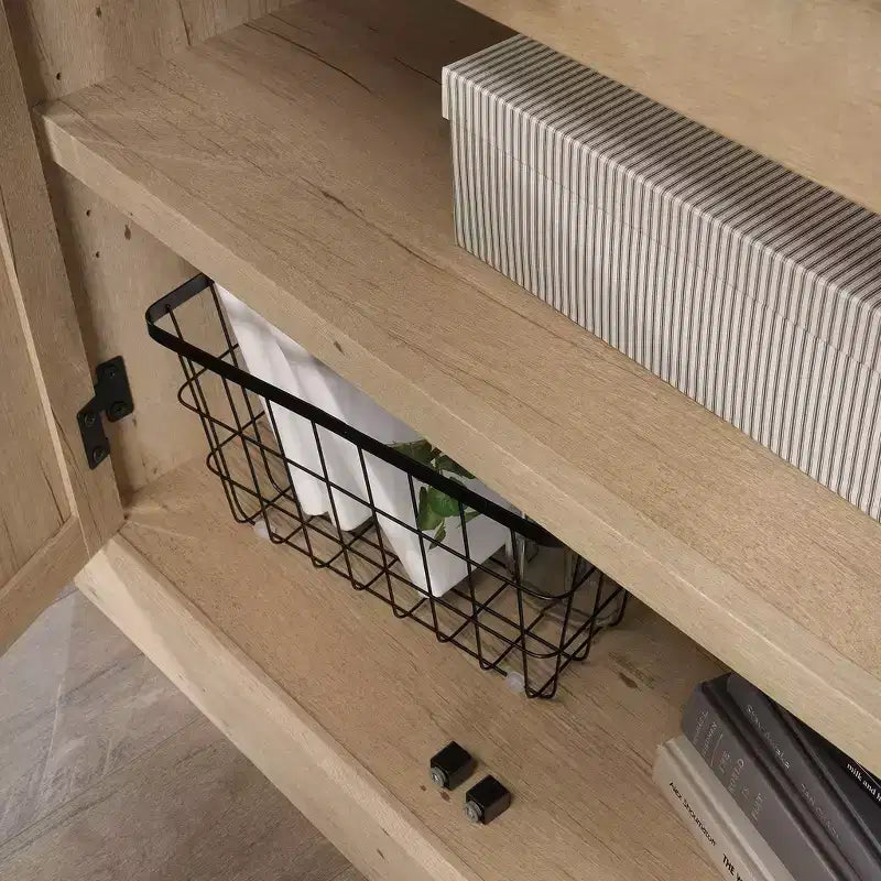 Mobile libreria rustico a 2 ante con ripiani regolabili, Quercia Prime, struttura in MDF