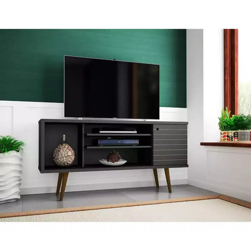 Mobile TV da 53" per TV fino a 50", vani aperti e chiusi, consolle multimediale moderna