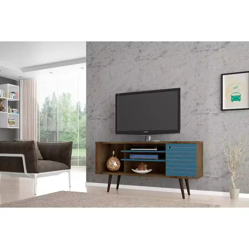 Mobile TV da 53" per TV fino a 50", vani aperti e chiusi, consolle multimediale moderna