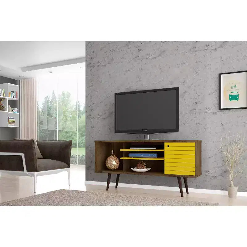 Mobile TV da 53" per TV fino a 50", vani aperti e chiusi, consolle multimediale moderna