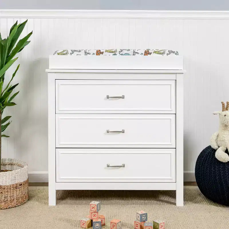 Comodino per bambini a 3 cassetti, struttura in legno massello, contenitore per camera da letto sicuro e durevole
