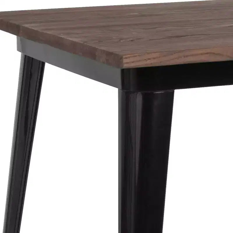 Tavolo alto da bar quadrato 31,5" in legno e metallo, tavolo da pub per cucina e sala da pranzo