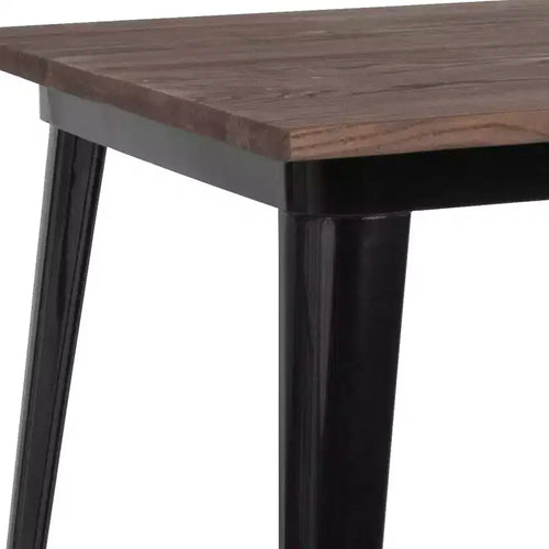 Tavolo alto da bar quadrato 31,5" in legno e metallo, tavolo da pub per cucina e sala da pranzo