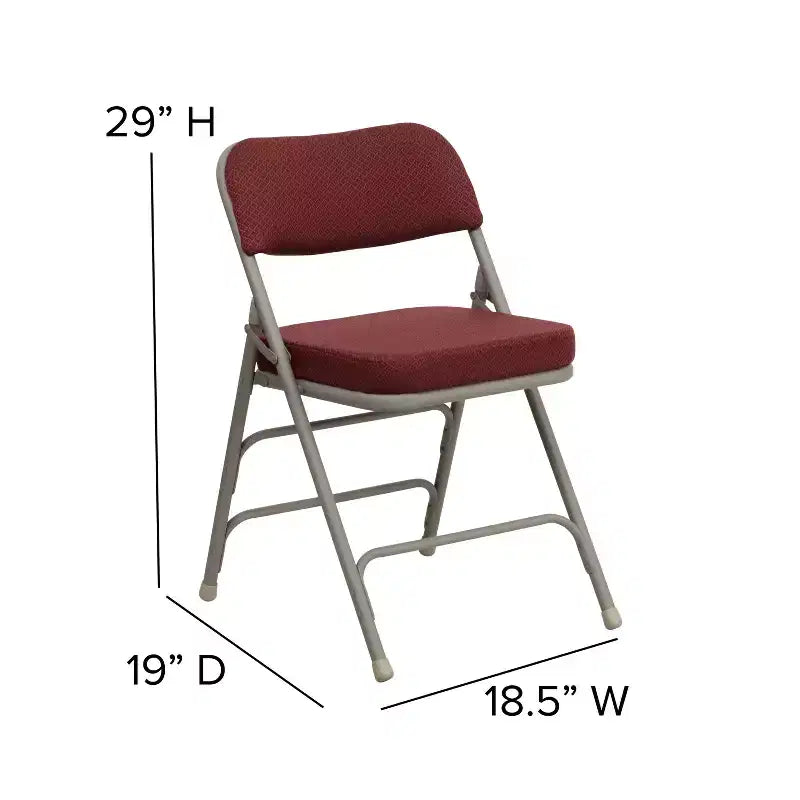 Sedia pieghevole in metallo imbottita in tessuto, confezione da 2, portatile per casa, ufficio ed eventi