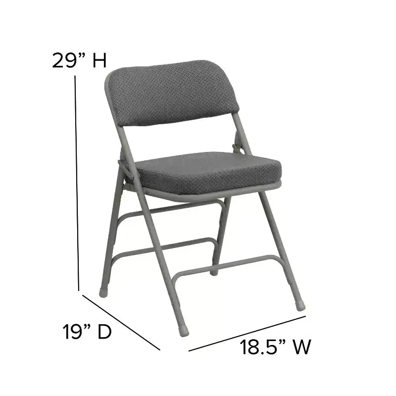 Sedia pieghevole in metallo imbottita in tessuto, confezione da 2, portatile per casa, ufficio ed eventi