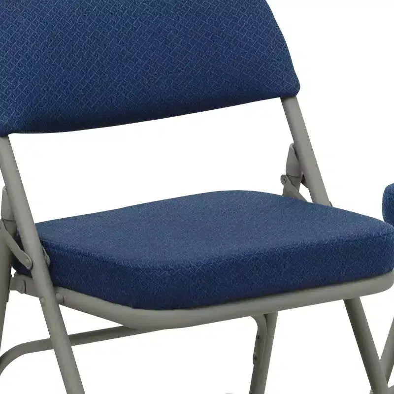Sedia pieghevole in metallo imbottita in tessuto, confezione da 2, portatile per casa, ufficio ed eventi