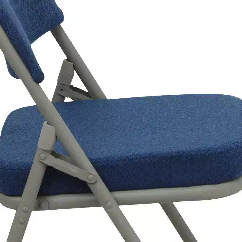 Sedia pieghevole in metallo imbottita in tessuto, confezione da 2, portatile per casa, ufficio ed eventi