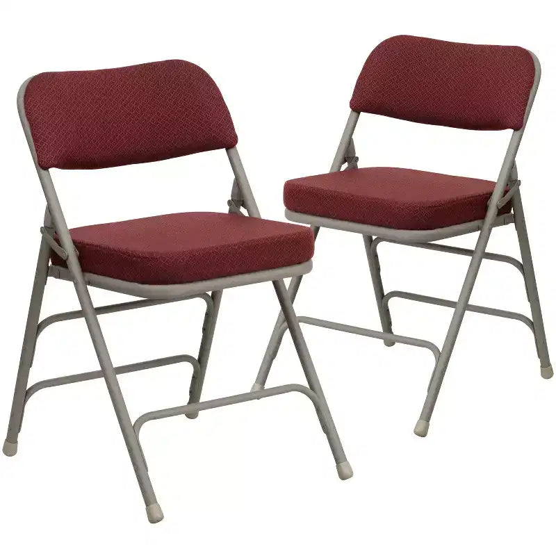 Sedia pieghevole in metallo imbottita in tessuto, confezione da 2, portatile per casa, ufficio ed eventi