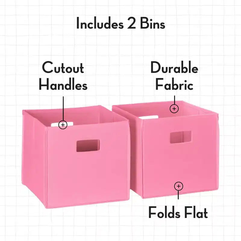 Libreria per Bambini e Organizer per Giocattoli con 4 Ripiani per Libri, 2 Scomparti e 2 Contenitori in Tessuto, Bianco