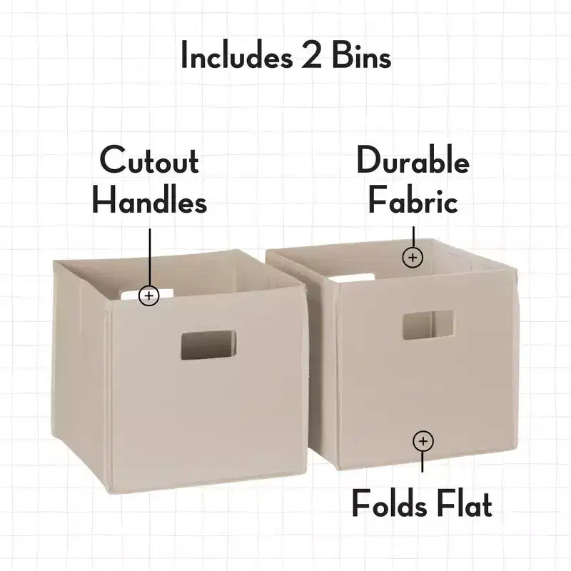 Libreria per Bambini e Organizer per Giocattoli con 4 Ripiani per Libri, 2 Scomparti e 2 Contenitori in Tessuto, Bianco