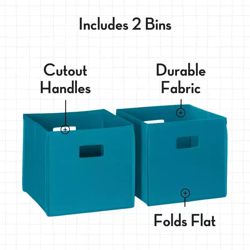 Libreria per Bambini e Organizer per Giocattoli con 4 Ripiani per Libri, 2 Scomparti e 2 Contenitori in Tessuto, Bianco
