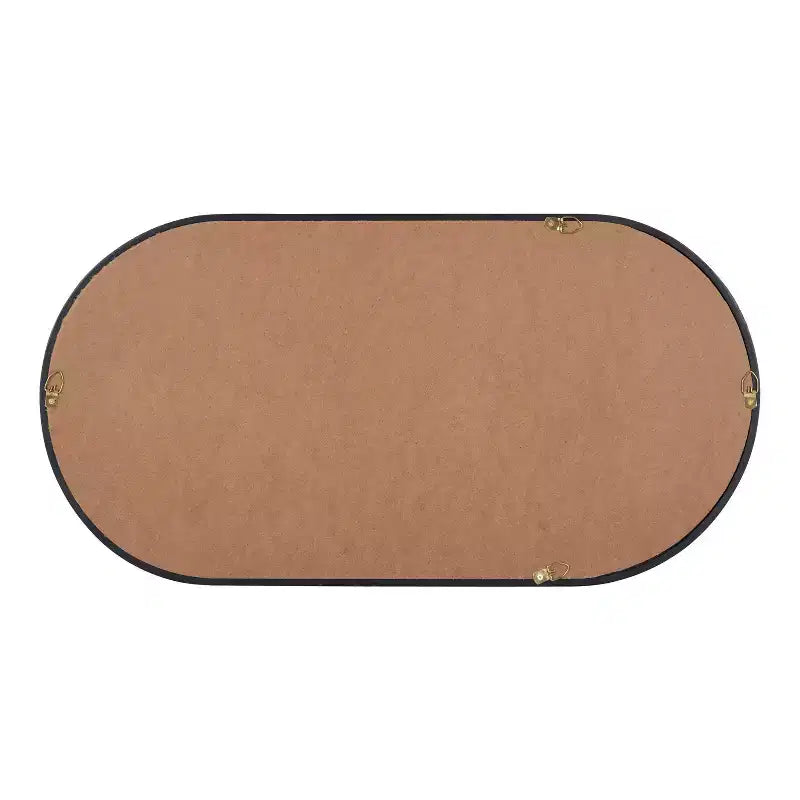 Specchio Ovale da Parete con Cornice in Legno, Specchio Decorativo d'Accento per Bagno, Camera da Letto e Ingresso