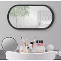 Specchio Ovale da Parete con Cornice in Legno, Specchio Decorativo d'Accento per Bagno, Camera da Letto e Ingresso