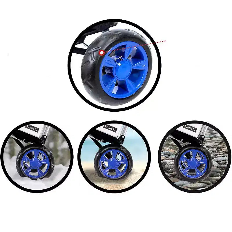 Carrello della Spesa Pieghevole con Borsa Rimovibile e Ruote, Carrello a Mano Portatile