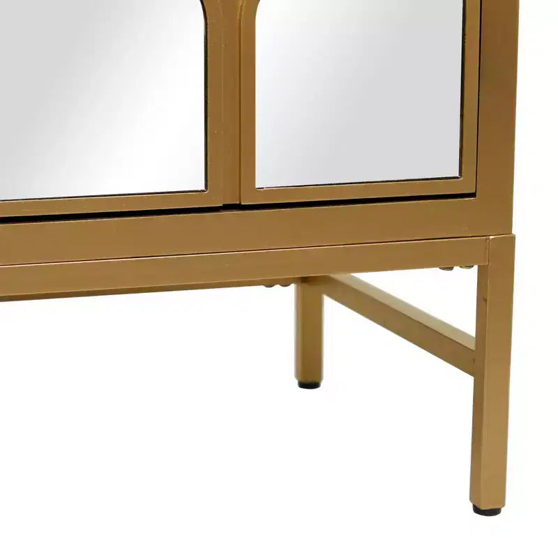 Cassettiera Glam in Legno a Specchio, Comò da Camera da Letto con Pannelli Riflettenti